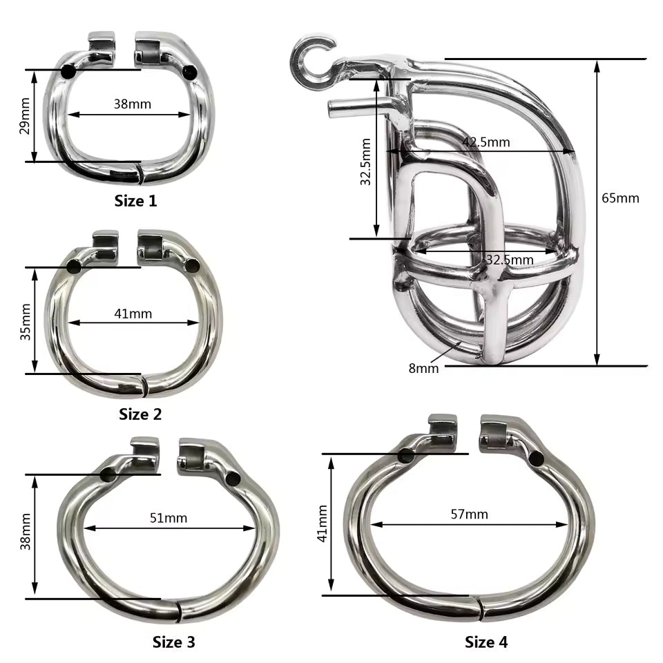 Stainless steel cock cage large