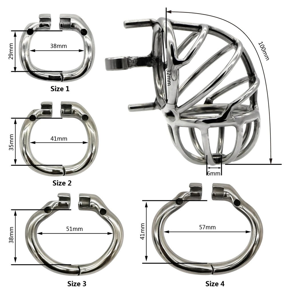 Compact size stainless steel chastity device design