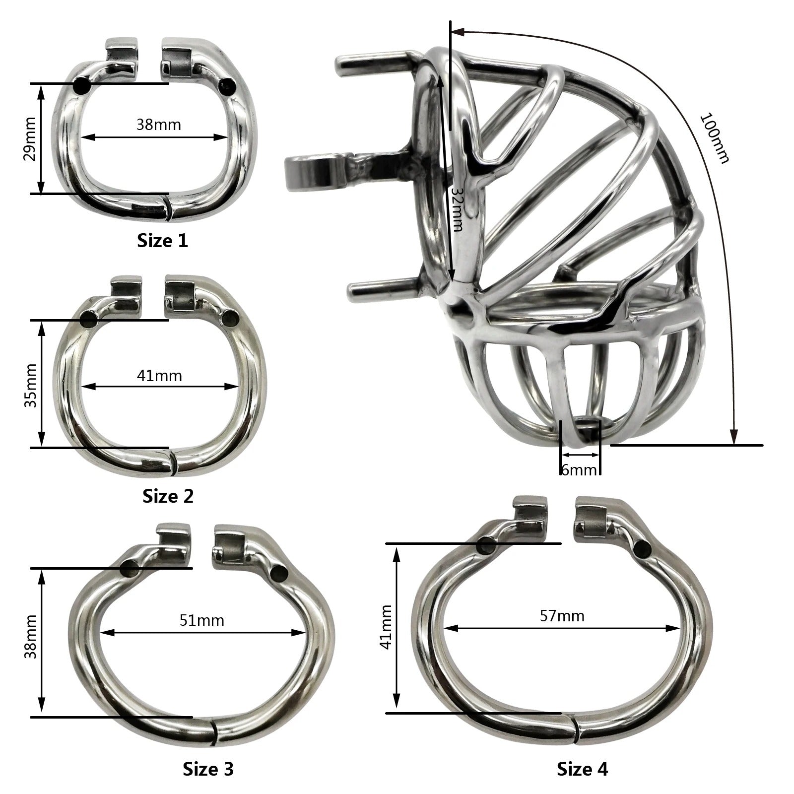 Compact size stainless steel chastity device design