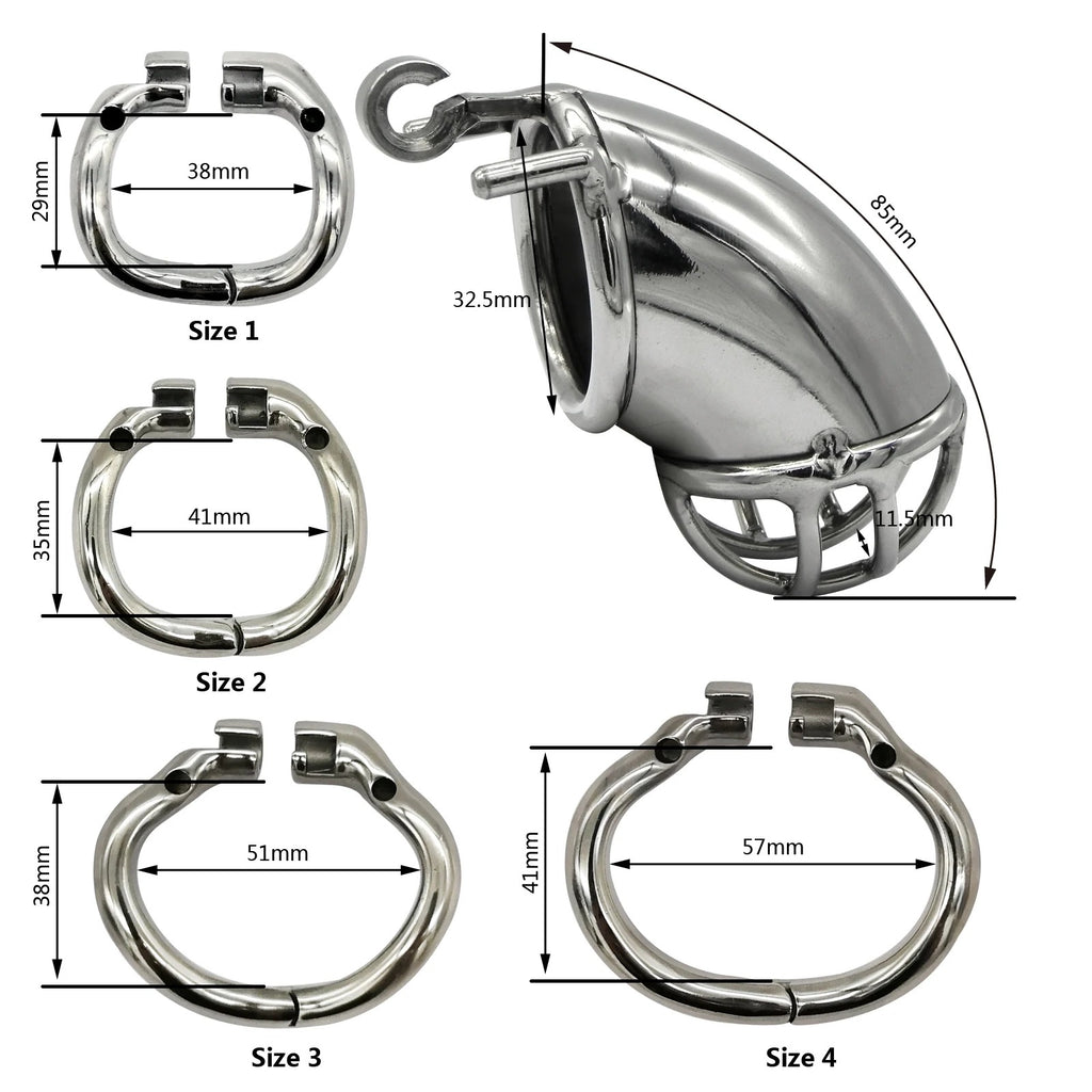 Strong build stainless steel chastity device for men