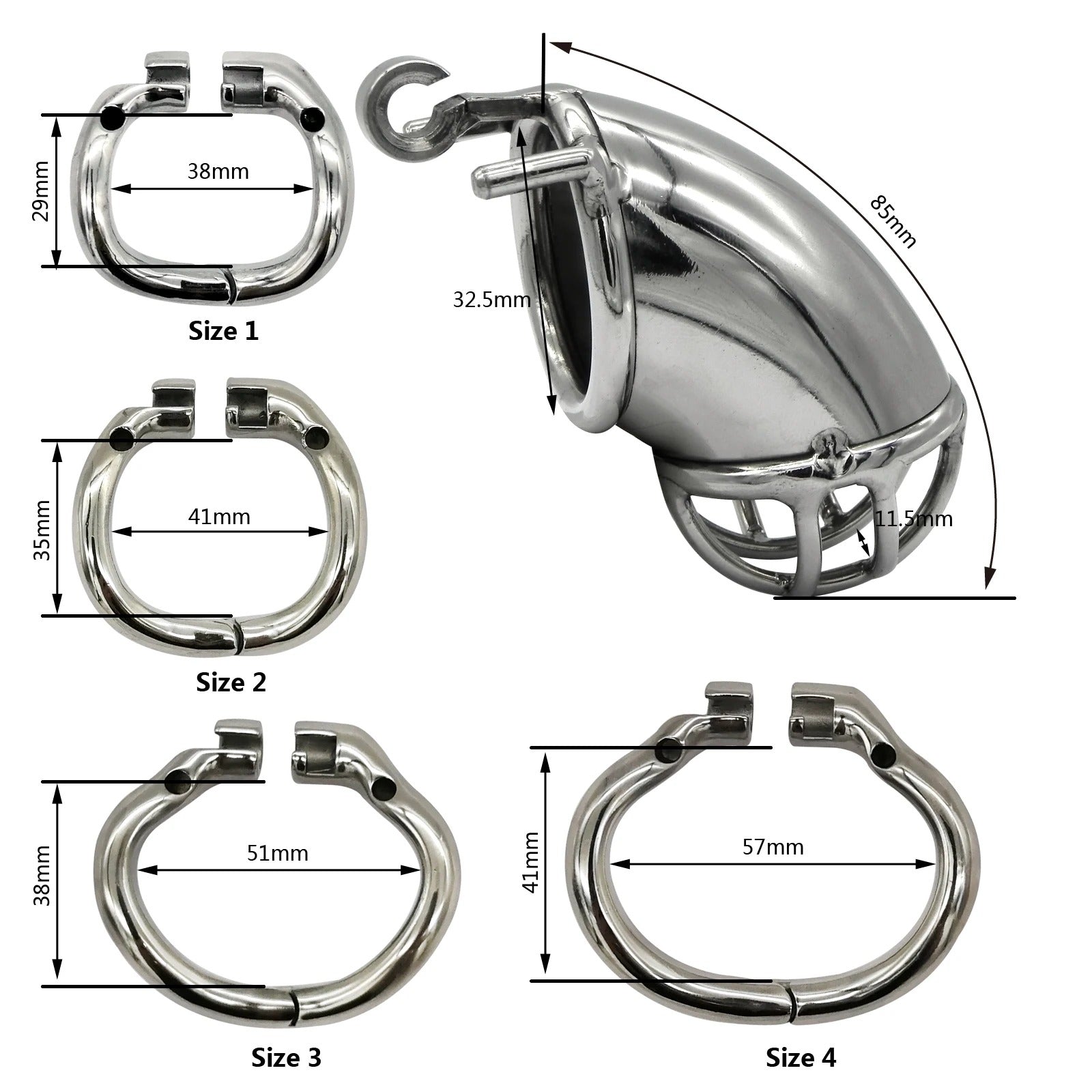 Strong build stainless steel chastity device for men
