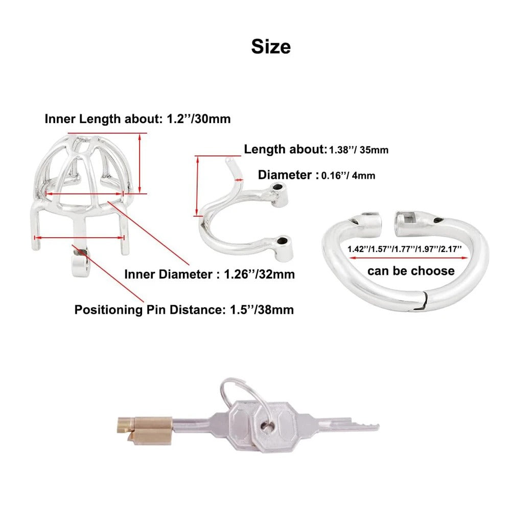 Hygienic stainless steel chastity device with smooth surface