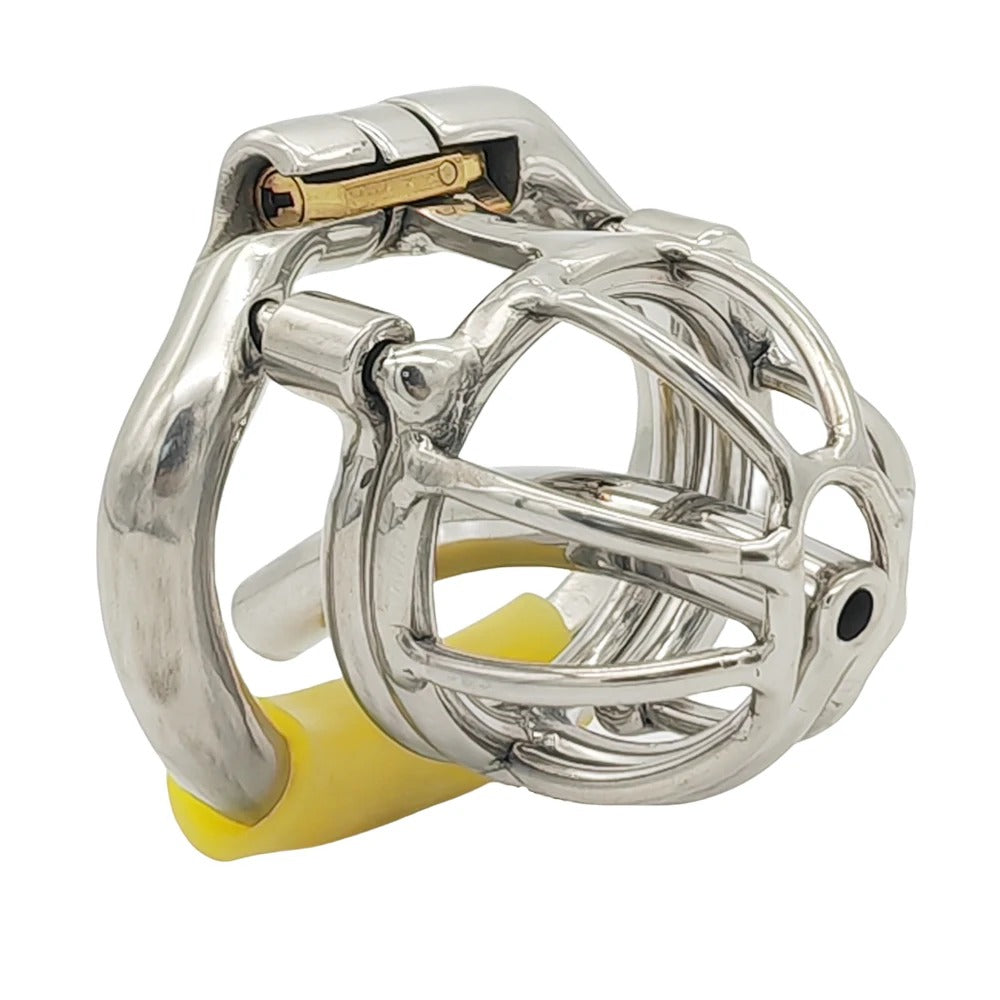 Stainless steel chastity device full set with ring and lock