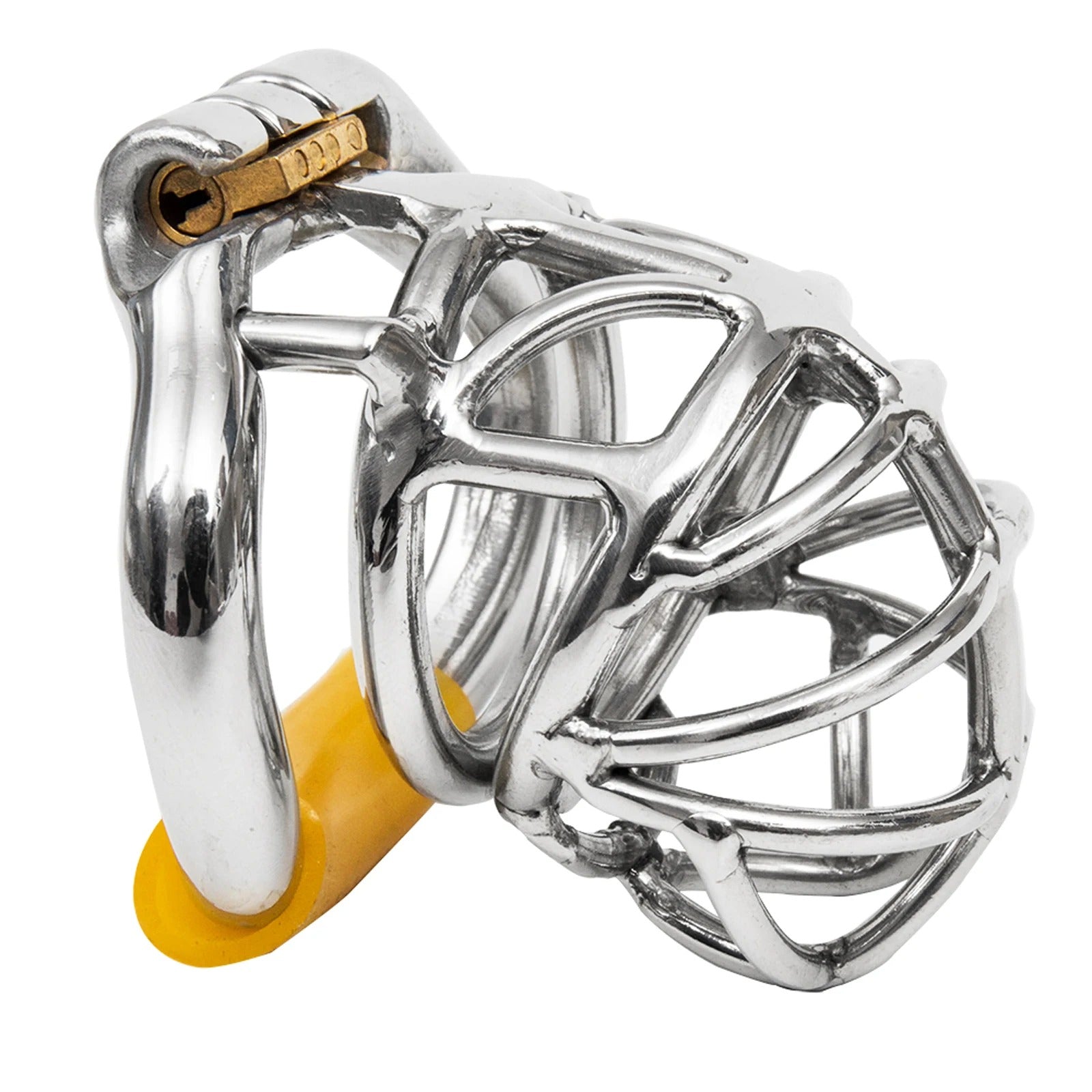Secure lock system on stainless steel chastity device