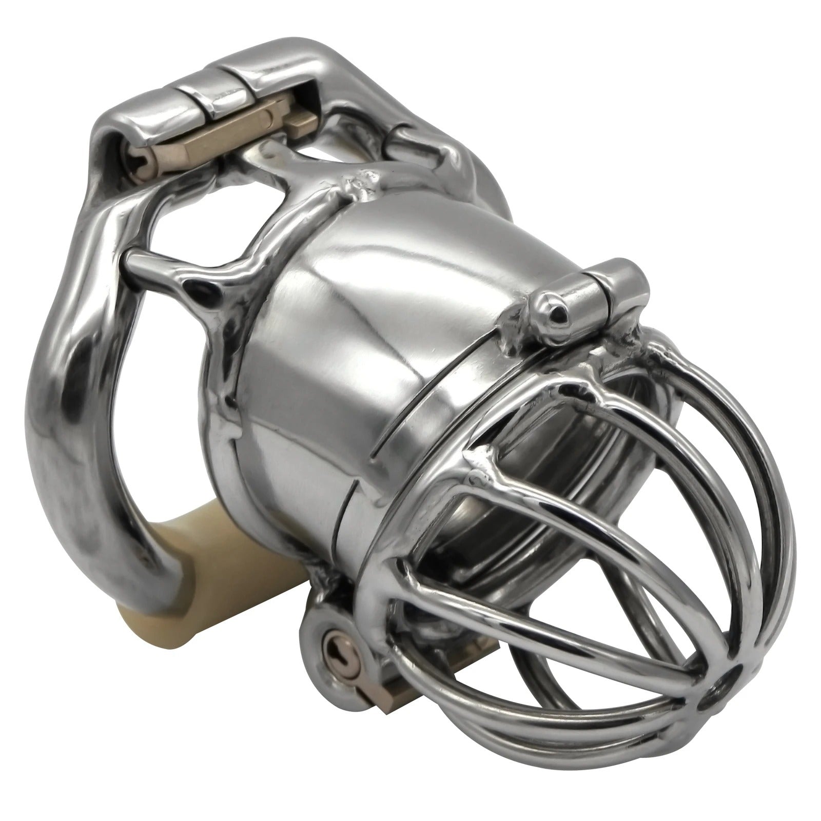 Stainless steel chastity device designed for durability