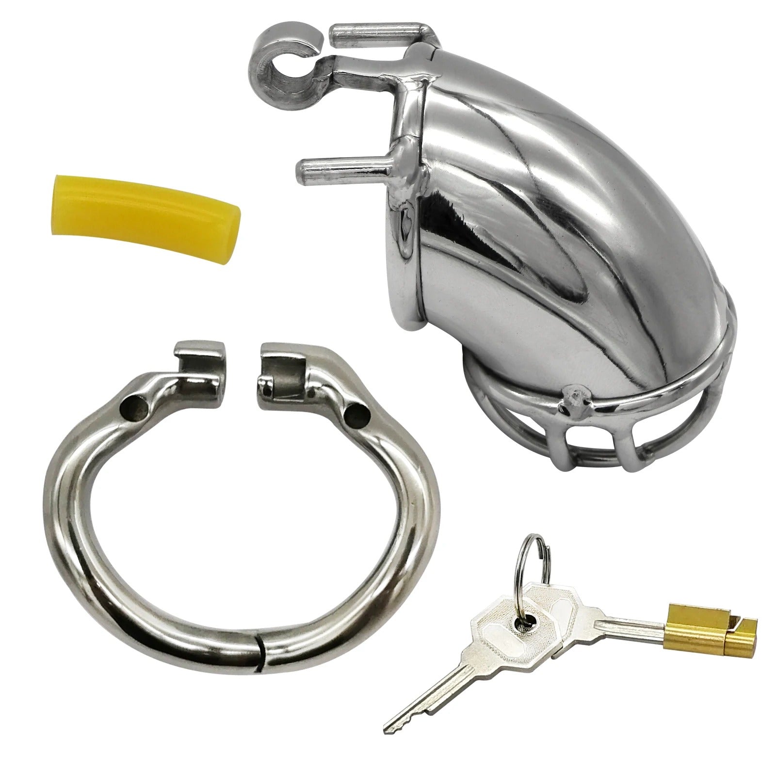 Safe ergonomic design of stainless steel chastity device
