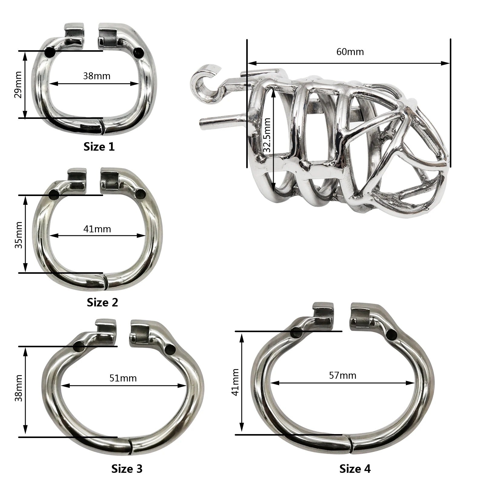 Side angle of stainless steel device with secure locking