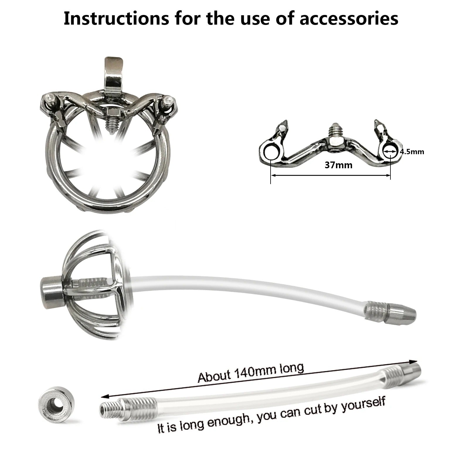 Extra ring sizes for stainless steel chastity device