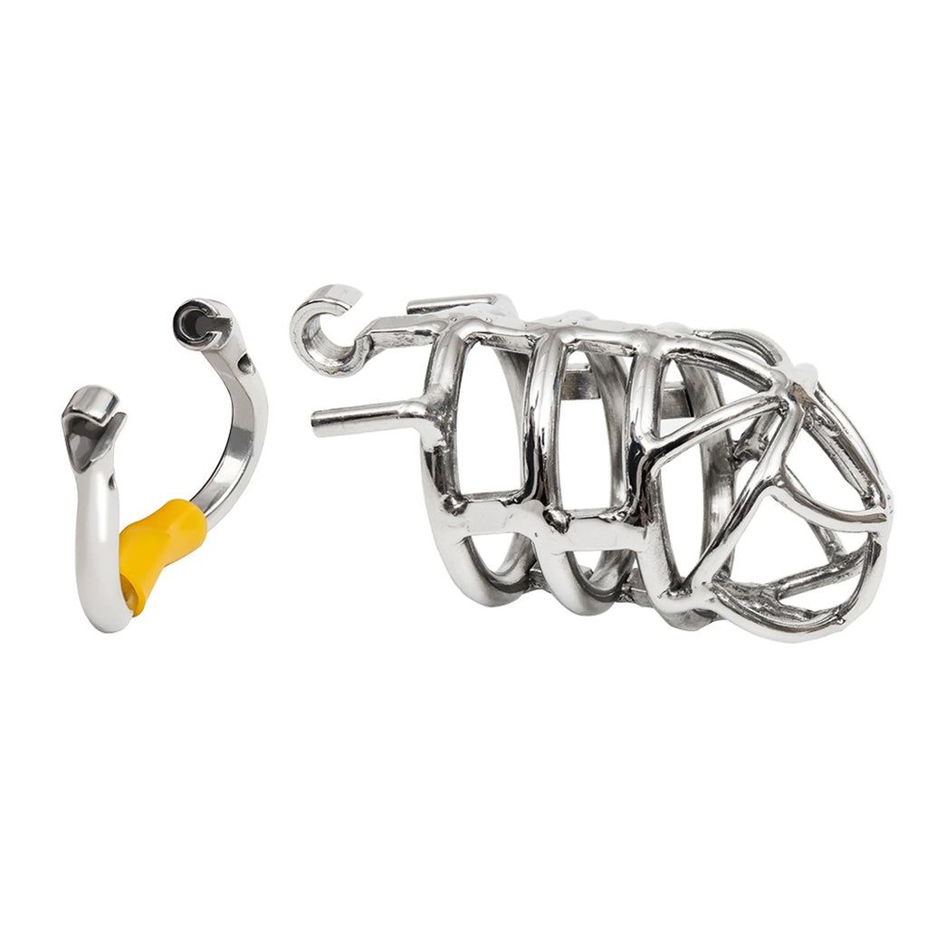 Top view of polished stainless steel secure device