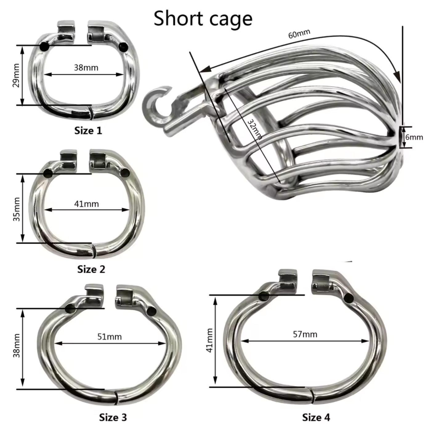 Stainless steel long cage male lock band for durability and comfort