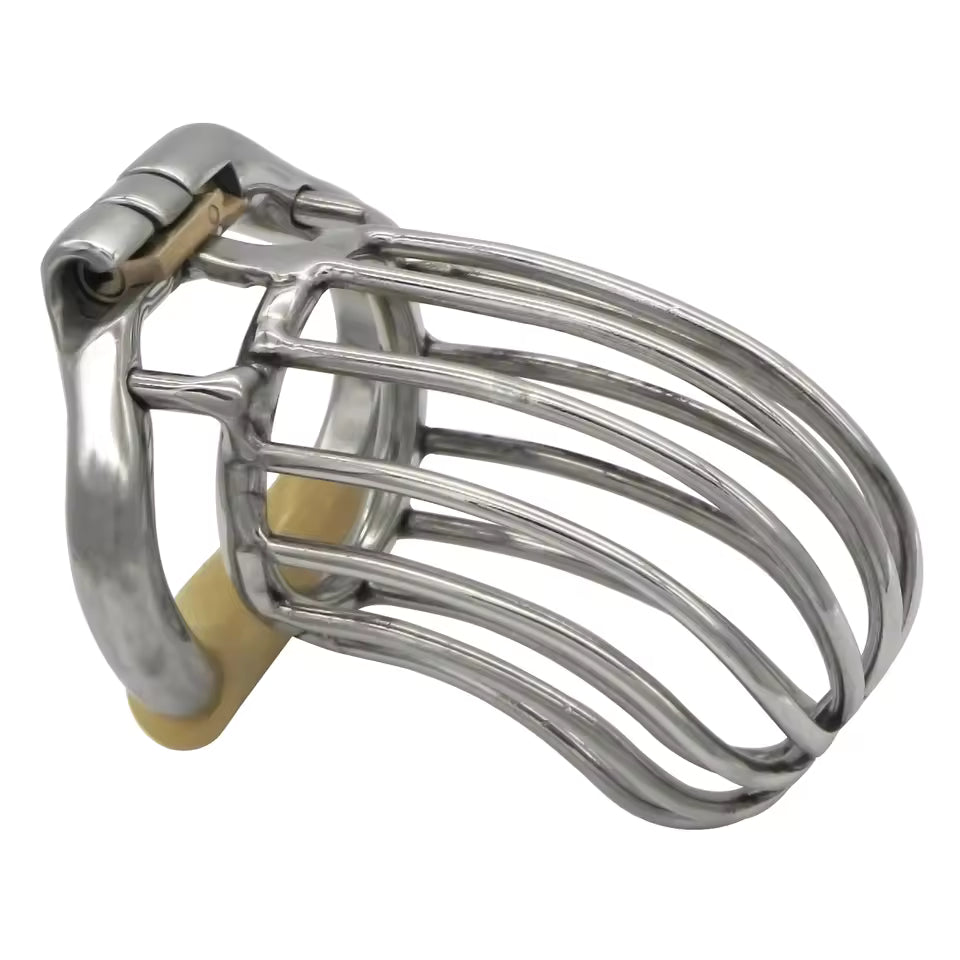 Stainless steel male locking ring with long cage design for secure wear