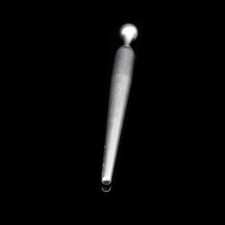 Single-item product shot of stainless steel urethral sounding rod dilator plug for men