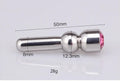 Detail of the stepped shaft design on stainless steel urethral dilator for varied internal sensation