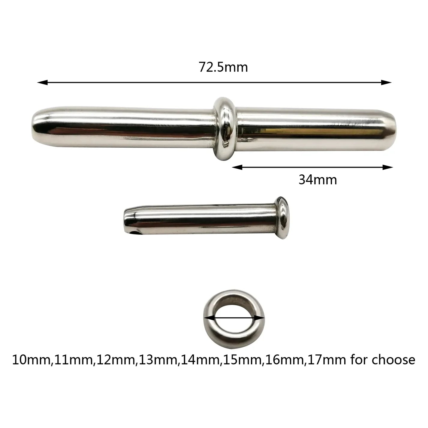 Embedded Stainless Steel Urethral Plug Size 10mm-17mm