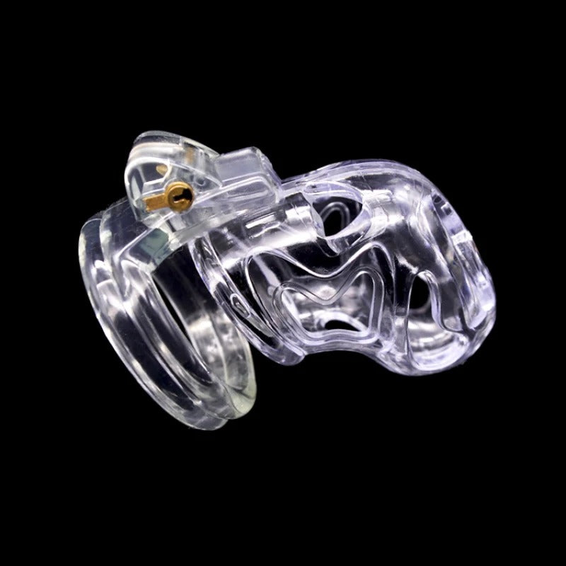 Stylish male chastity cage with red and black contrast design