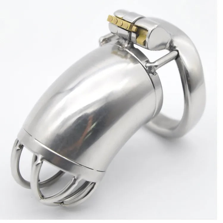 Stainless Steel Stealth Lock Male Chastity Device With Ring